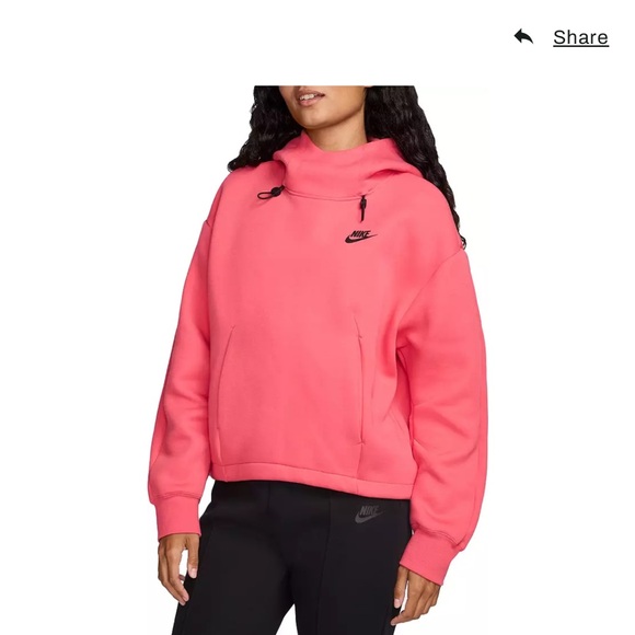 Pink Medium Nike Women's Sportswear Tech Fleece Oversized Hoodie - Picture 6 of 6